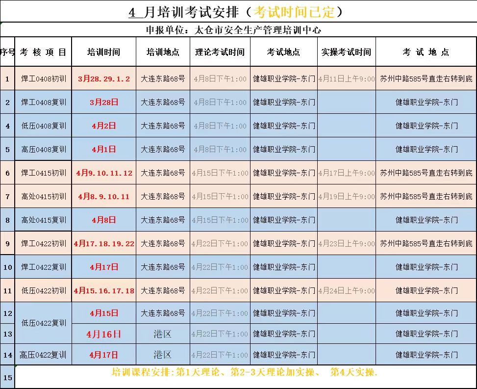 2024年4月培訓考試安排已定，請悉知！(圖1)